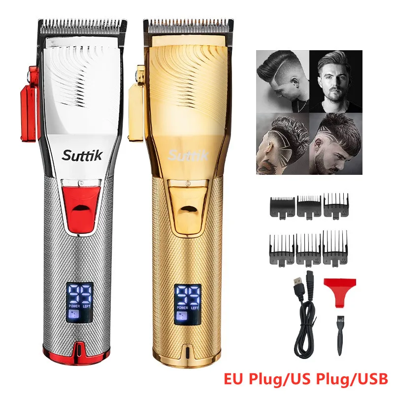 

RESUXI Metal Hair Clipper with LCD display Barber shop Professional Hair Trimmer for men Rechargable Hair Cutting Machine