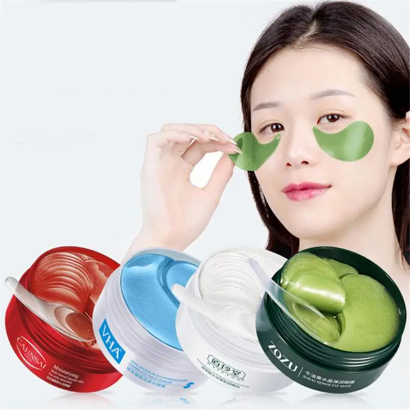

60pcs Avocado Eye Mask Patches Remove Dark Circles Moisturizing Gel Eye Mask Crystal Collagen Gel Mask Eye Skin Care TSLM1