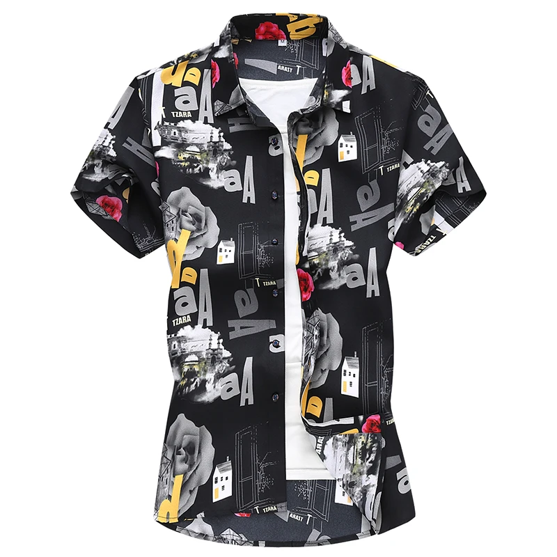 

Loldeal Short Sleeve Men Shirt Fashion Slim Fit Polyester Fiber Comfort Buttons