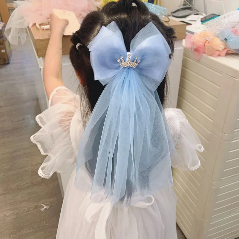 

New children's hair accessories big hairpin ice snow yarn wedding flower girl big hairpin children's hair accessories
