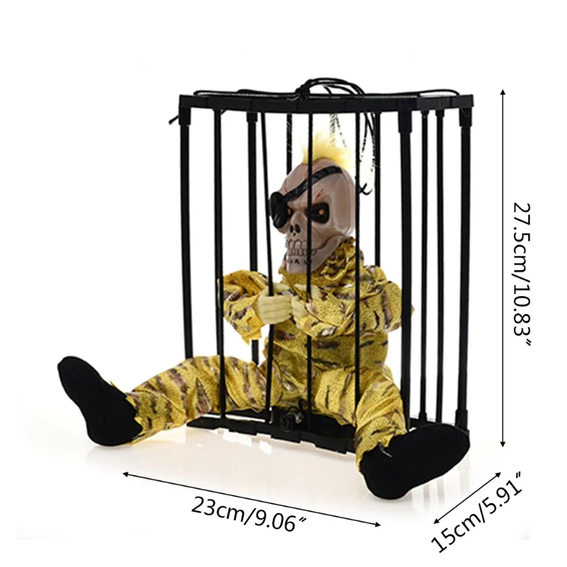 

Halloween Haunted House Decoration Prisoner Ghost Skull Bar Haunted House Ghost Cage Horror Props Decor Halloween Party D5QD