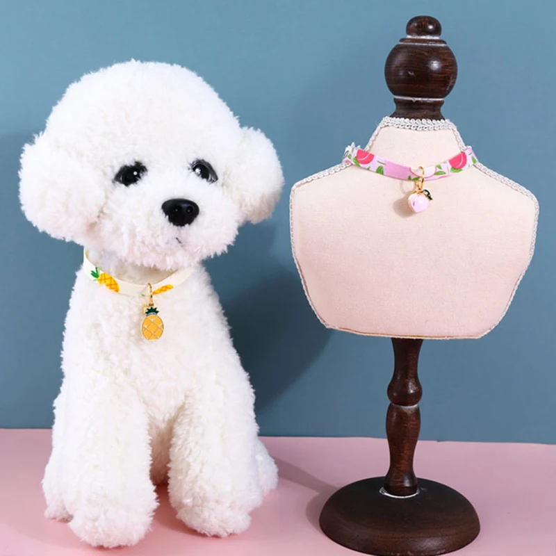 

1pc Breakaway Cat Collars with Bell Pineapple Strawberry Orange Peach Patterns Safety Adjustable Kitten Collars for Pets