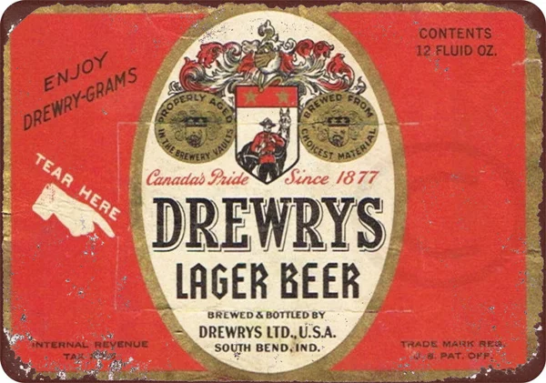 

Drewrys Lager репродукция пива металлический знак