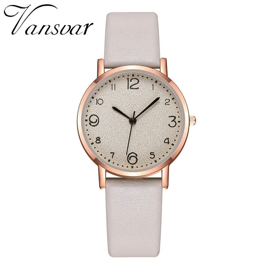 

Vansvar Leather Strap Wrist Watches on for Women Wristwatches reloj de mujer Quartz Watch Alloy Case Round Dial zegarek damski