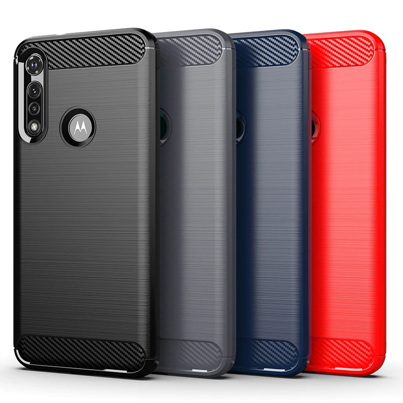 For Motorola Moto G Fast Power Case Cover Moto G5S G6 G7 G8 G9 Plus Play Soft Rubber Shockproof Bumper Carbon Fiber Phone Case
