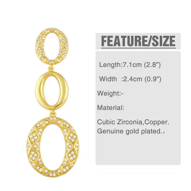 

Wholesale Jewelry Luxury Earrings Female Oval Earrings Exaggerated High-end Ins Earrings Gifts for Women