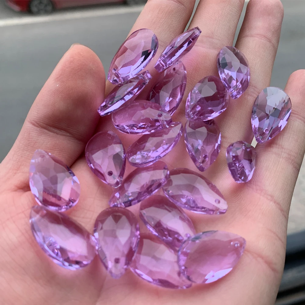 10 шт. 4 цвета Призма в форме капли дождя подвесной витраж стеклянная люстра деталь