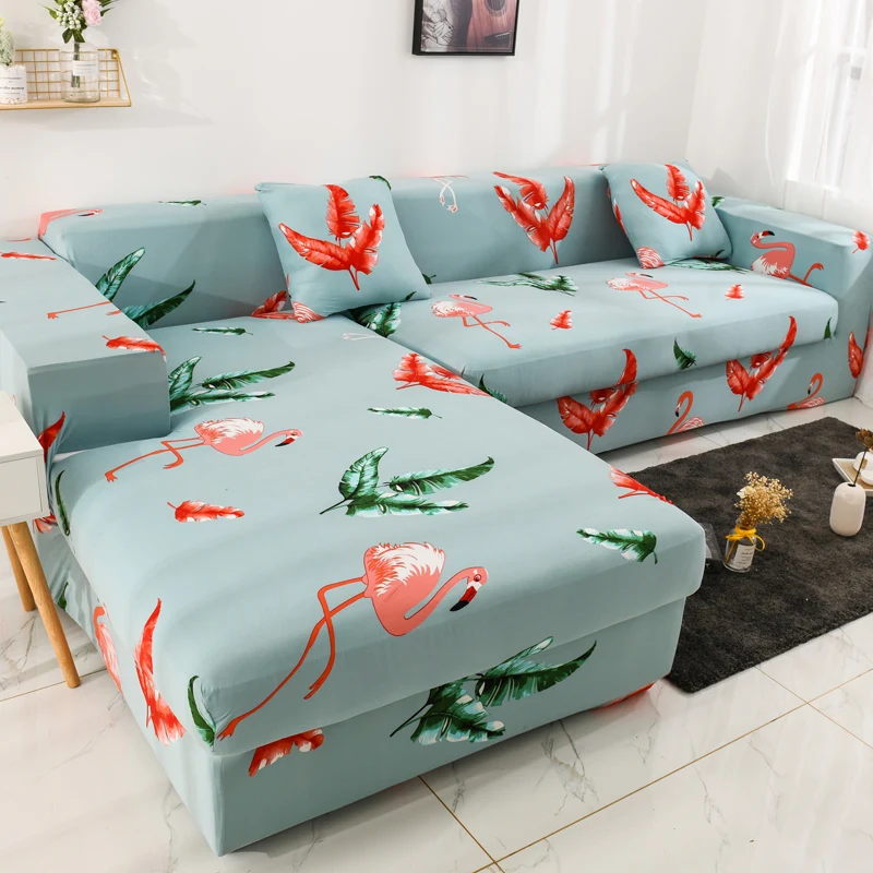 

Floral Sofa Covers For Living Room Tight Wrap All-inclusive Slipcover Sofa Flower Feather Printed Elastic Couch Cover Sofa Towel