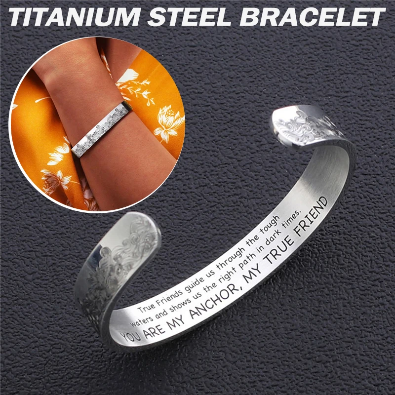 

To My Smokin' Hot Woman Wave Cuff Bracelet DIY Lettering Titanium Steel Open C-Shaped Bracelet Gift K888