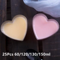 25pcs 60120130150ml heart shaped dessert cups ice cream cup jelly pudding glass for home kitchen tool