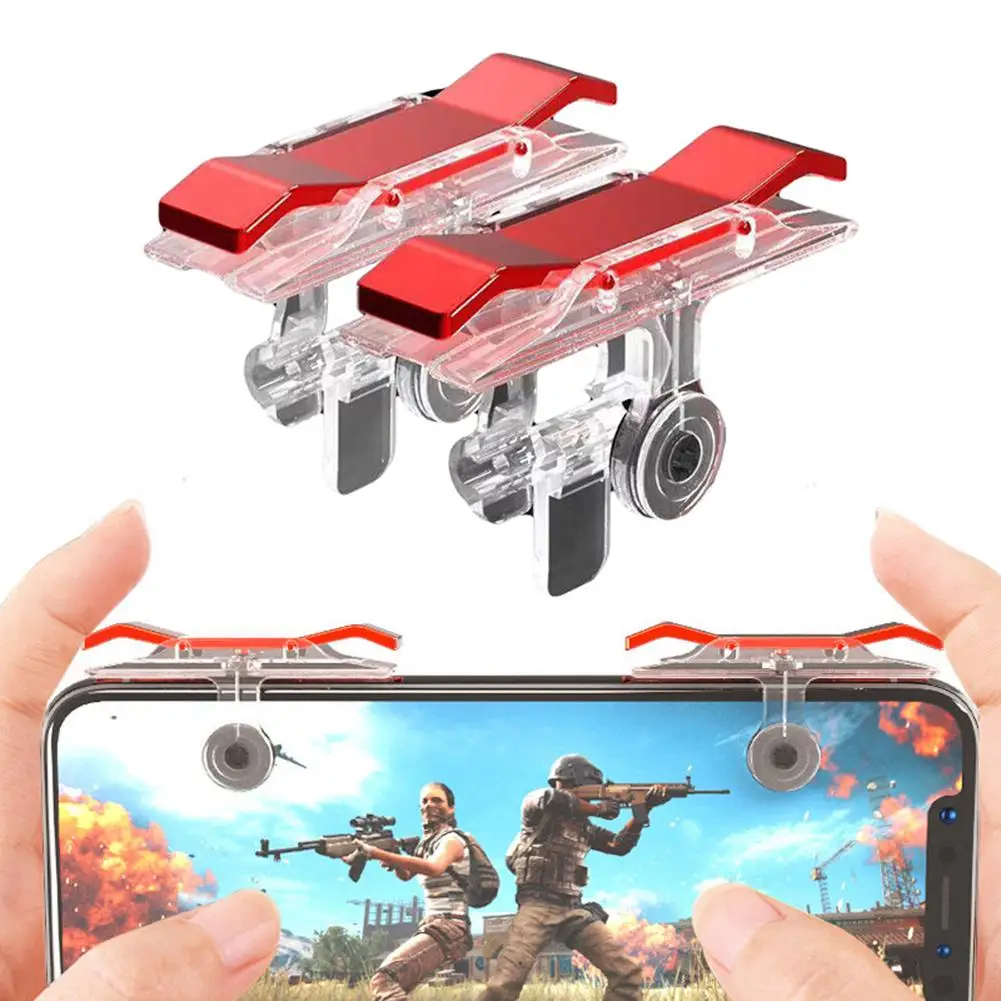 2 unids/lote E9 m&oacute;vil juego para tel&eacute;fono bot&oacute;n de disparo y controlador Joystick juego de supervivencia agarre R1L1 desencadenantes para cuchillos/PUBG/reglas-0