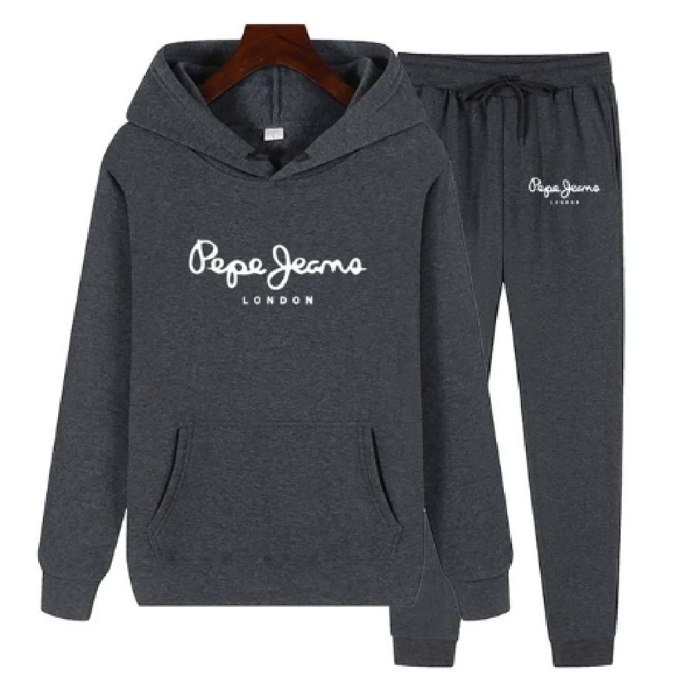 

2021 New Men and Women Print Spring and Autumn Fashion Street Sports Casual Clothes Hooded Pants Suit