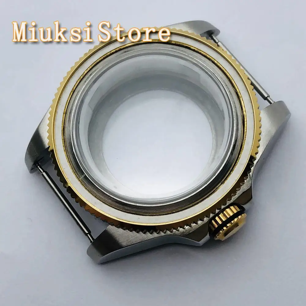 Чехол-накладка из сапфирового стекла 43 мм серебристо-золотистый прозрачный