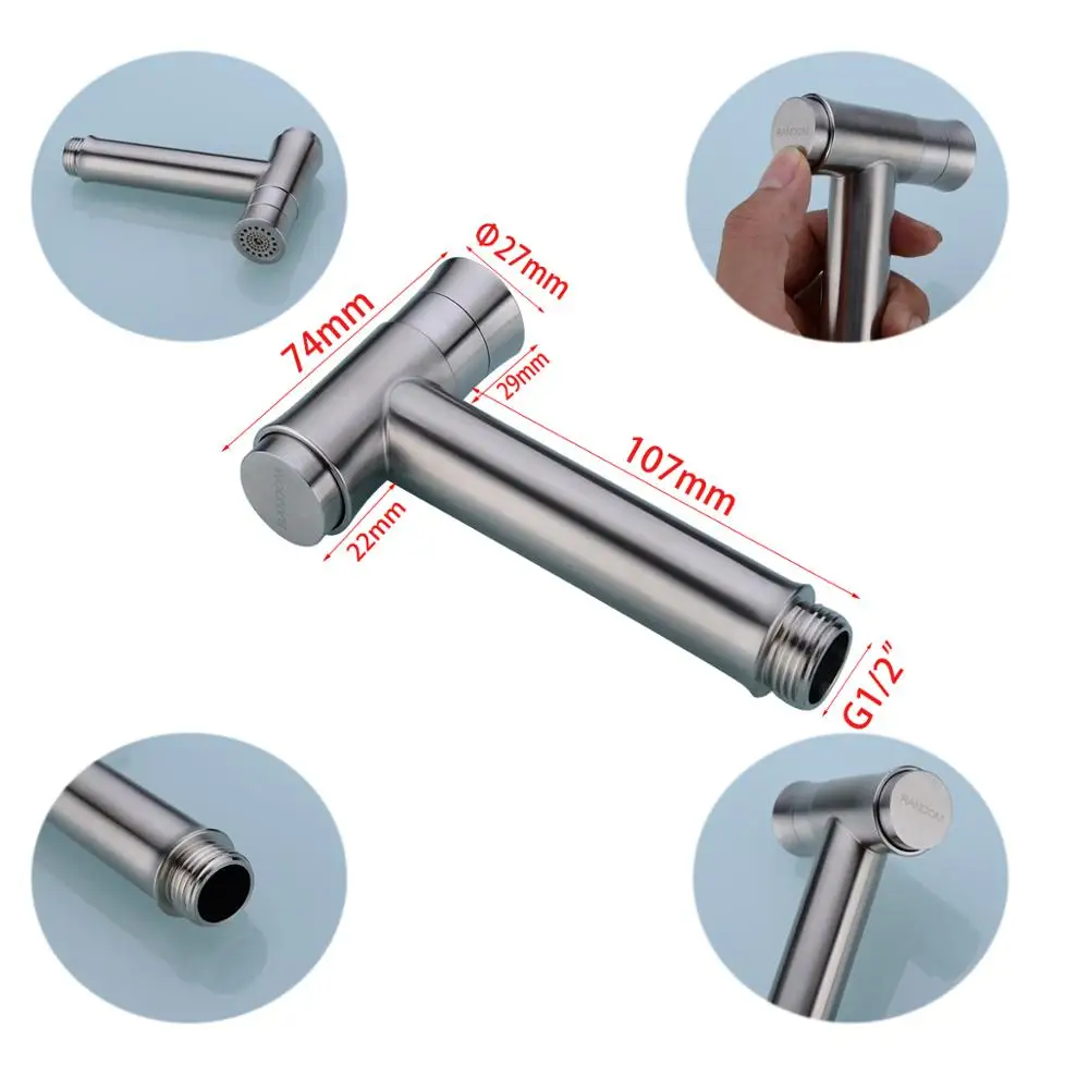 304 Stainless Steel Handheld Bidet Spray Shower Toilet Shattaf Sprayer Douche Faucet Brushed Nickel. | Обустройство дома