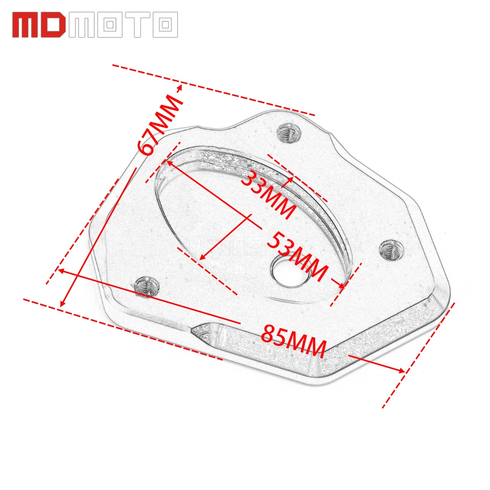

MDMoto Motorcycle Cnc Side Stand Plate Enlarger Kickstand Extension New for Kawasaki Z900 z900 2017-2018 2019 2020