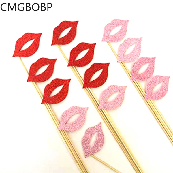 10 шт./компл. взрослых забавные отделкой в виде красных губ Рот &quotсделай сам&quot всё