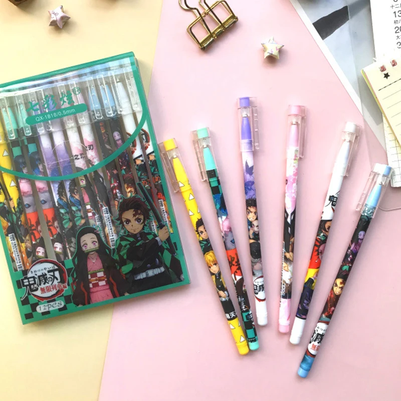 6 шт Аниме демон убийца Kimetsu без Yaiba камадо Tanjirou Nezuko милые черные чернила ручка с