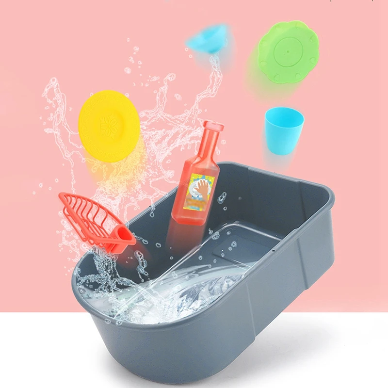 

Children Pretend Play Set Kitchen Toy Automatic Water Outlet Dishwash Simulation Wash Sink Kid Educational Toy