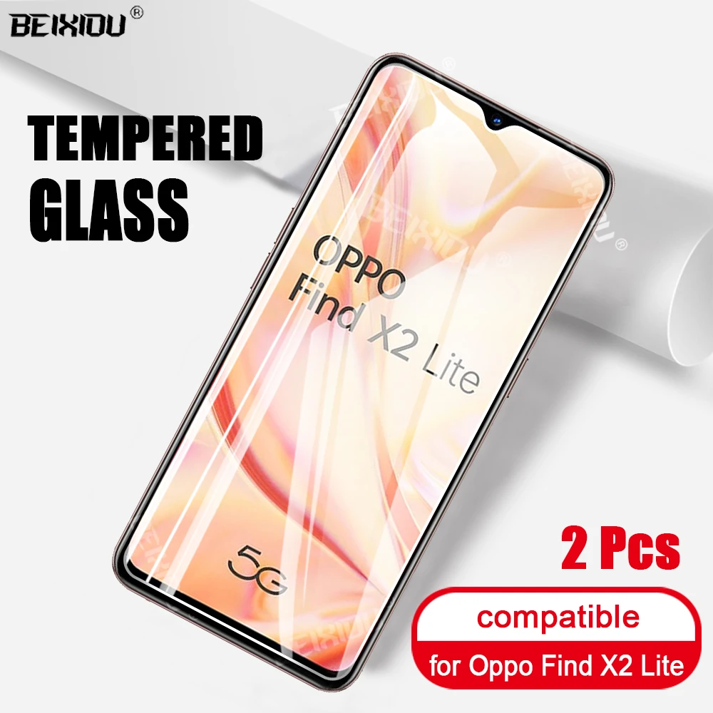 2 шт Полное закаленное стекло для Oppo Find X2 Lite защита экрана 2.5D 9h защитная пленка |