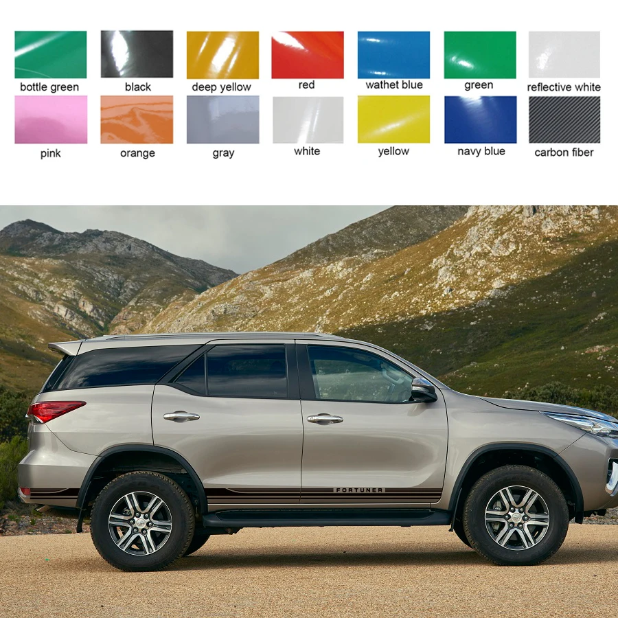 Наклейки для автомобиля Toyota FORTUNER Стильные наклейки в полоску боковой двери