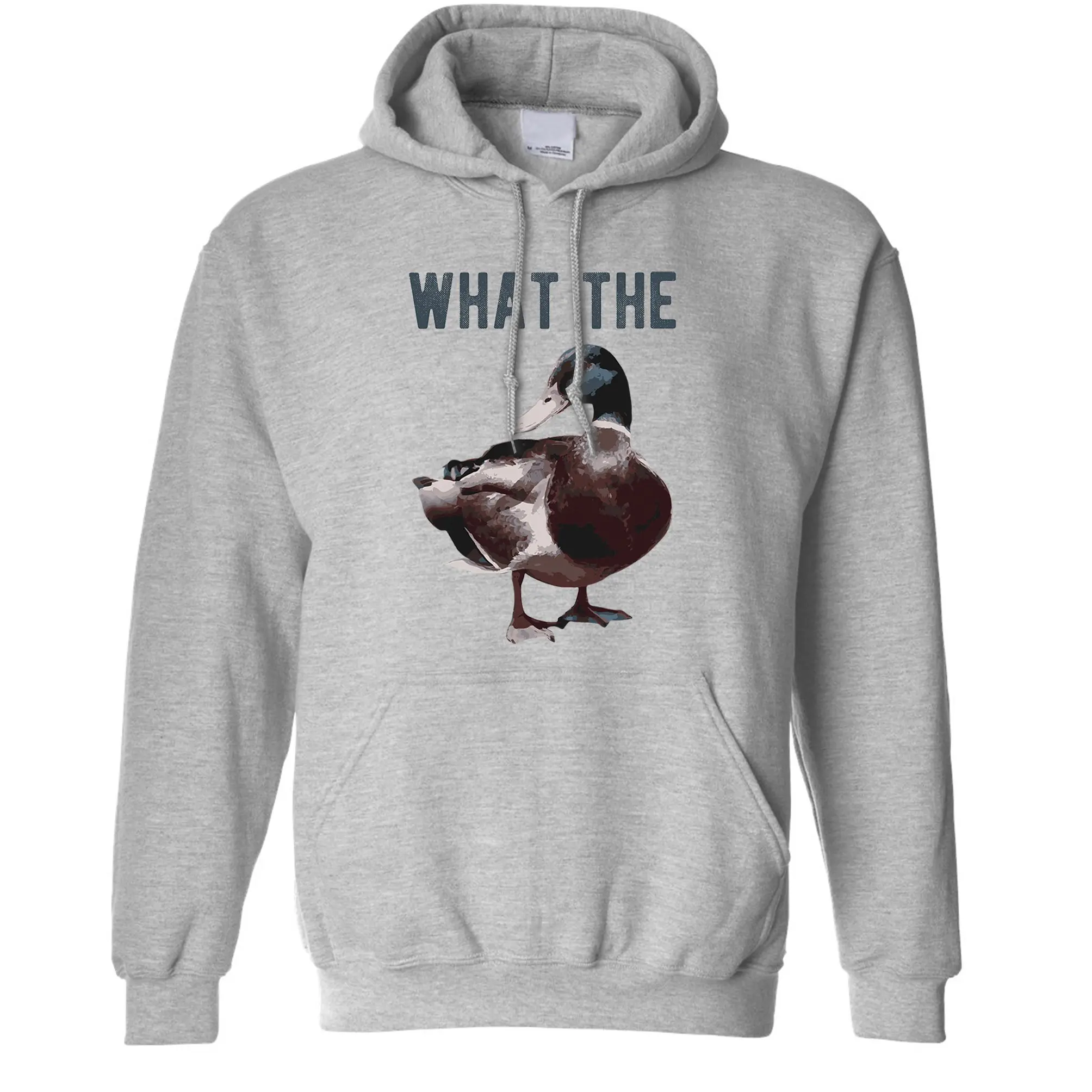 Новинка толстовка с капюшоном надписью What The Duck | Мужская одежда