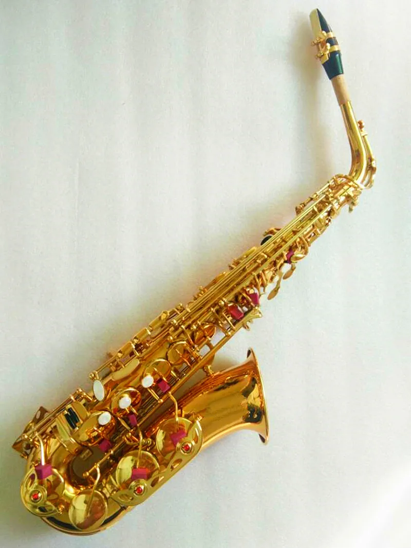 Оптовая продажа Саксофон альт с гравировкой латунь R54 режим электрофоры золотой