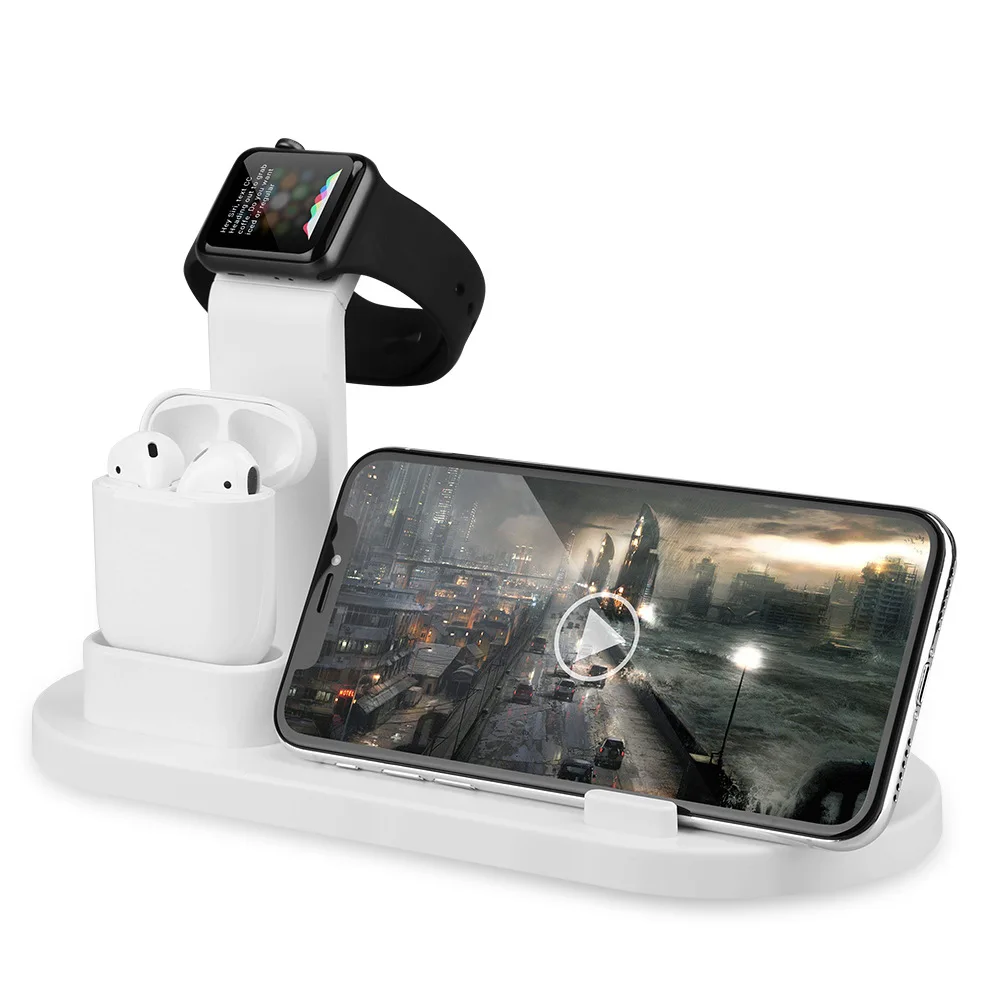 

fast-charge wireless charge multi-function cell phone watch Bluetooth headset stand 3 in 1 mobile phone wireless charging