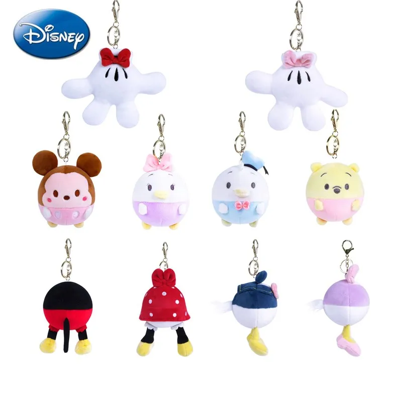 

9-13cm Genuine Disney Kawaii Plush Toys Keychain Pendant Doll Mickey Mouse Minnie Donald Duck Daisy Winnie The Pooh Xmas Gift