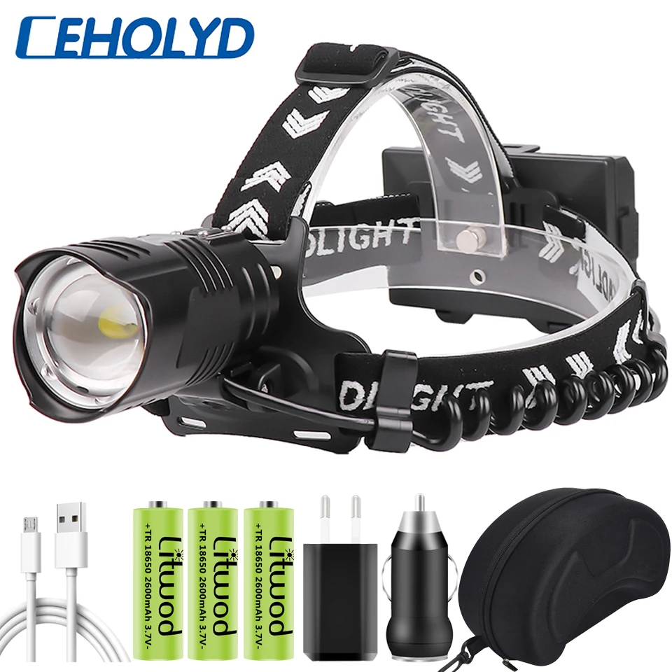 

The Most Brightest XHP90.2 Zoom LED Head Lamp 3PCS 18650 Battery Power Bank 7800mah Headlamp Usb Rechargeable Headlight Ceholyd