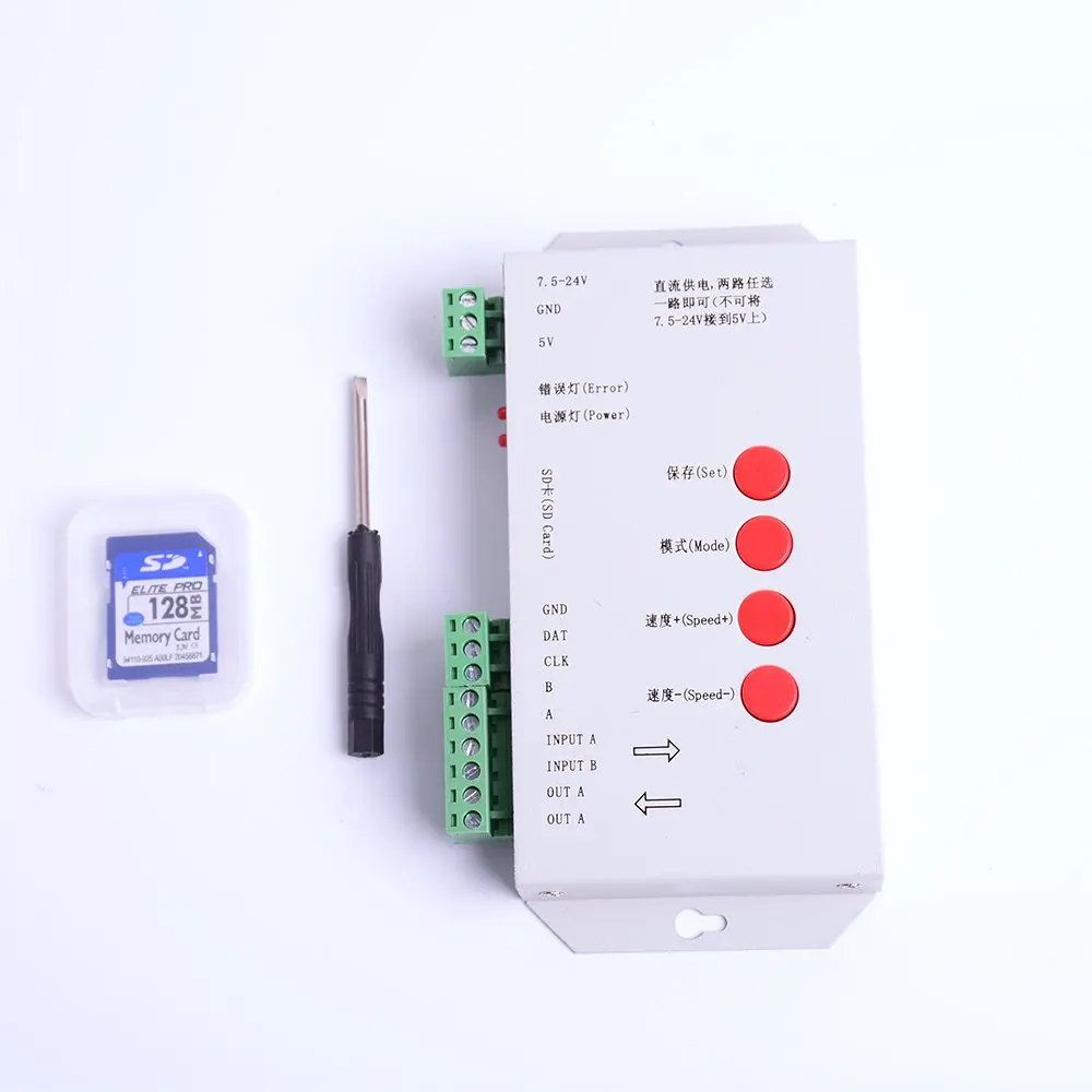 T-1000S DMX 512 RGB светодиодный контроллер настраиваемый SPI SD-карта WS2812B SD JK158 | Освещение