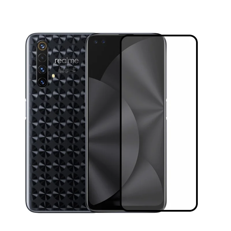 Protector de pantalla de vidrio templado para OPPO Realme X50, pel&iacute;cula de borde curvo 3D, cobertura completa, 5G, 2 uds.-2