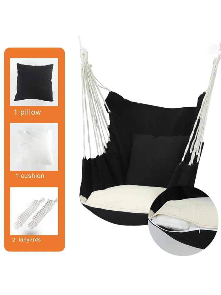 

Garden Hang Chair Swinging Indoor Outdoor Furniture Hammock Hanging Rope Chair Swing Chair Seat With Pillows Hammock
