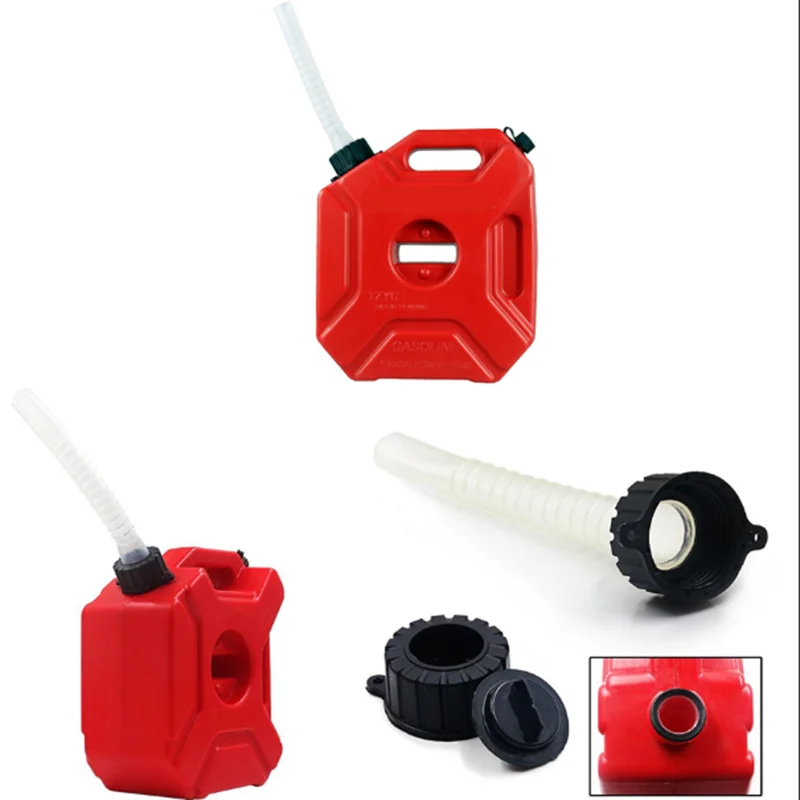New Portable 3L Fuel Tank Red Gas Cans Spare Petrol Plastic Tanks Mount Motorcycle Can Gasoline Oil Container Fuel-jugs w/Lock |