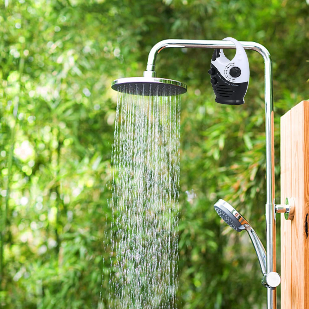 AM / FM мини радио для душа ванной водонепроницаемое подвесное музыкальное Built in