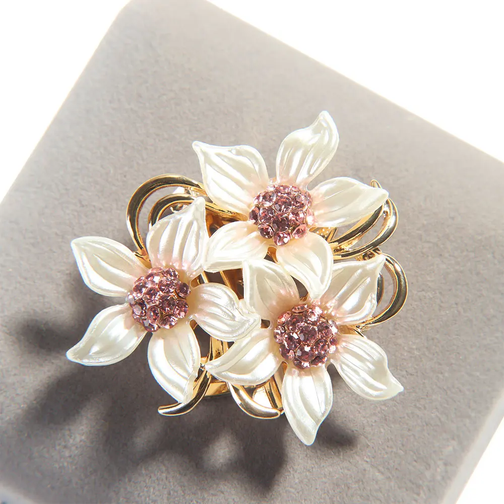 Прекрасный цветок брошь шарф кардиган застежка булавка блестящая Стразы