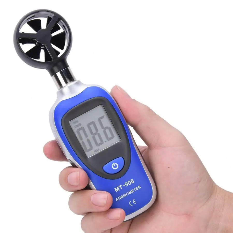 MT-905 Мини Портативный ЖК-дисплей цифровой ручной анемометр измеритель скорости