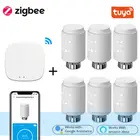 Термостат Tuya ZigBee3.0, привод радиатора, клапан, умный Программируемый Регулятор температуры через Alexa Google Home, голосовое управление