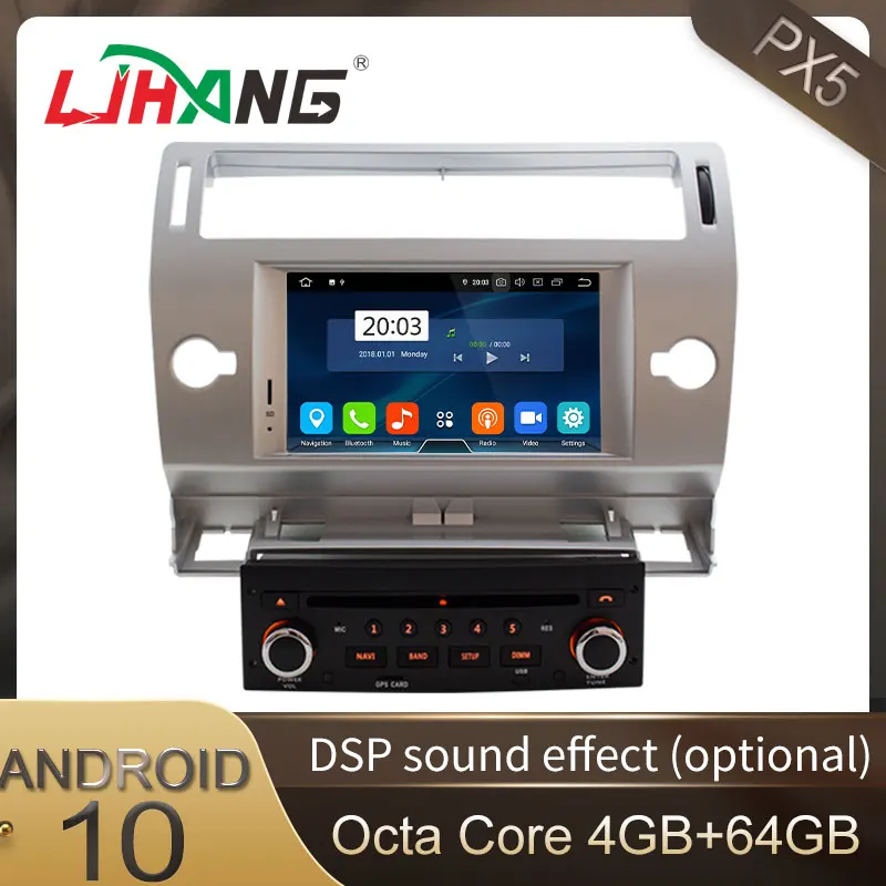 Автомобильный DVD плеер LJHANG Android 10 для Citroen C4 C Triumph four 2004 2012 GPS навигация 1DIN