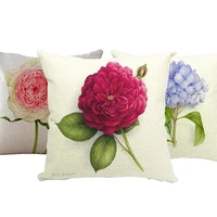 vintage linen flower print throw cushion case home decoration pillow case cover throw pillow case cushion cover pillowcase