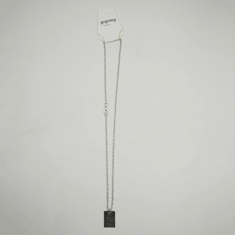 2019 New Modish Ornament Pendant Necklaces Commemorative For Father Square Shape Aluminium Alloy Jewelry Decoration Beautiful | Украшения и