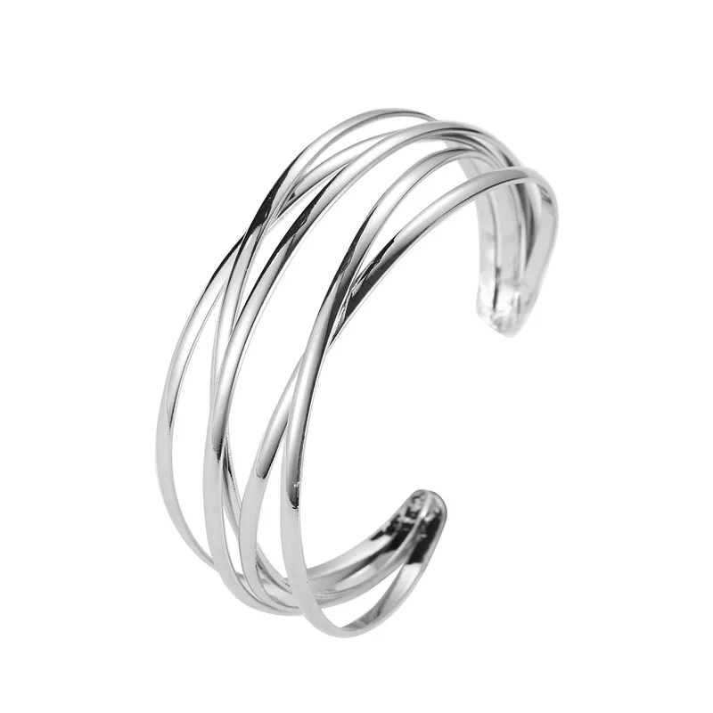 

New Hot Selling Ladies Accessories Fashion Simple Open Metal Cross Bracelet Trendy Creative Fashion Jewelry Bracelet