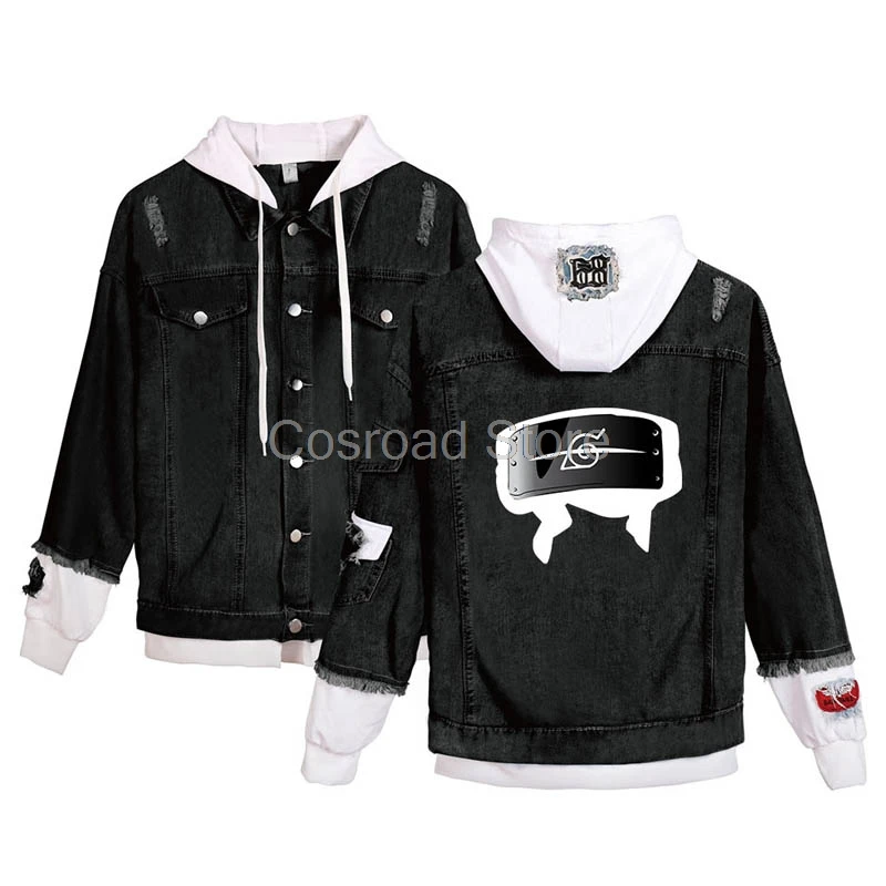 Cosroad аниме Denim Наруто джинсовая куртка костюм для косплея Толстовки Uchiha Sasuke с