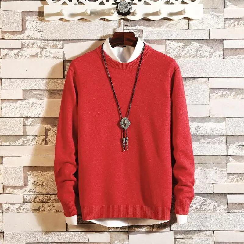 red 18 цветов кашемировые свитера мужские пуловеры осенне-зимняя одежда hombre pull homme hiver man свитера trui heren roupas мужской свитер - Цвет: red