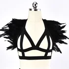Эполета, жилет, праздничный костюм с перьями, нагрудный костюм, сжигающий человек, Наплечные крылья, нагрудный бюстгальтер, Топ унисекс, Холтер для танцев, рейва