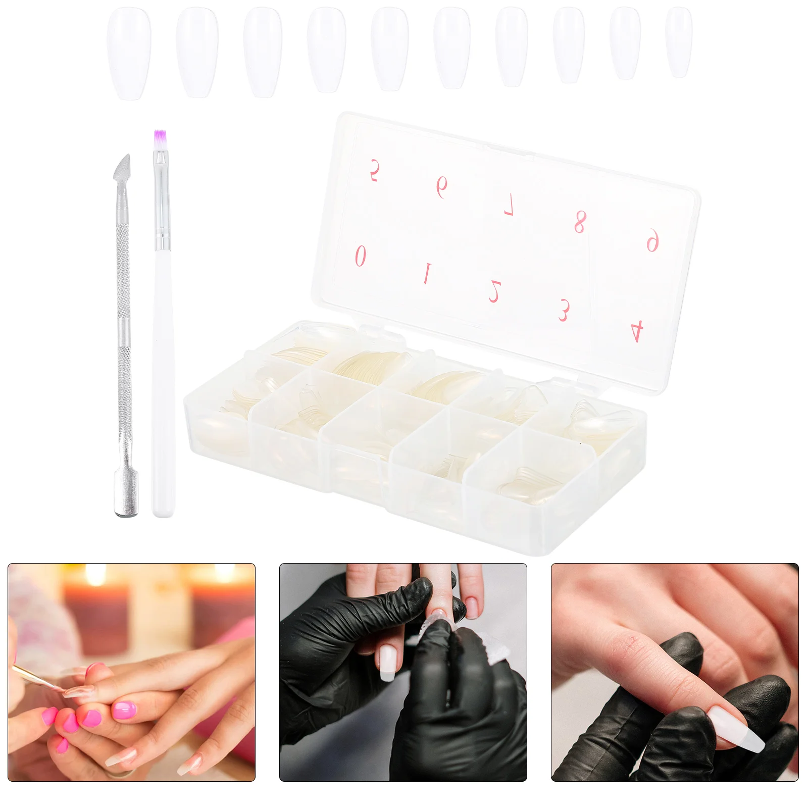 

Искусственные ногти с полным покрытием 500 шт, искусственные ногти с ручкой-очистителем