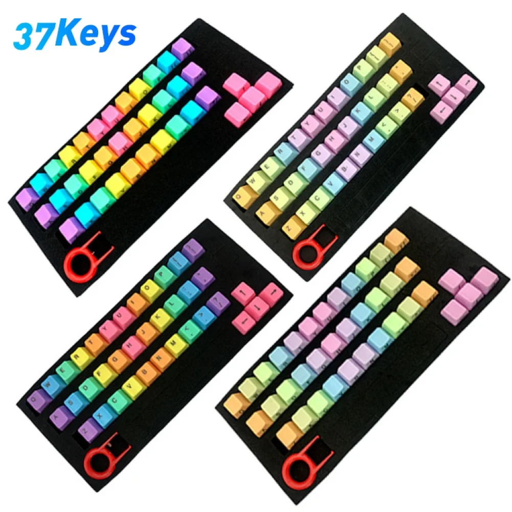 

2020 New Arrival PBT 37 key Double shot Colorful Keycaps Gaming Replacement Backlight keycaps for wired USB Mechanical Keyboard