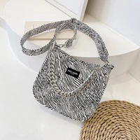 zebra pattern shoulder bag for women 2021 new luxury designer handbag chains high quality ladies bag trendy girls crossbody bags