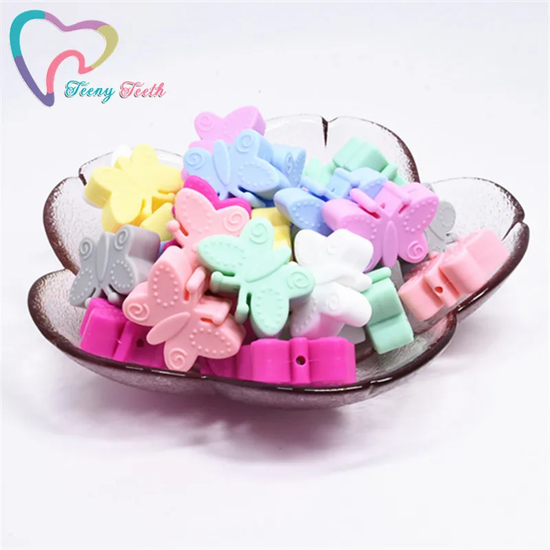 5 шт. силиконовые бусины в форме бабочки|Детские прорезыватели| |