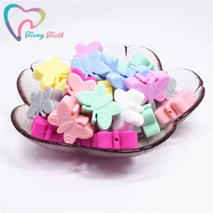 5 шт., силиконовые бусины в форме бабочки