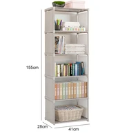 fashion simple non woven bookshelves two layer dormitory bedroom storage shelves bookcase childrens assembly bookcase